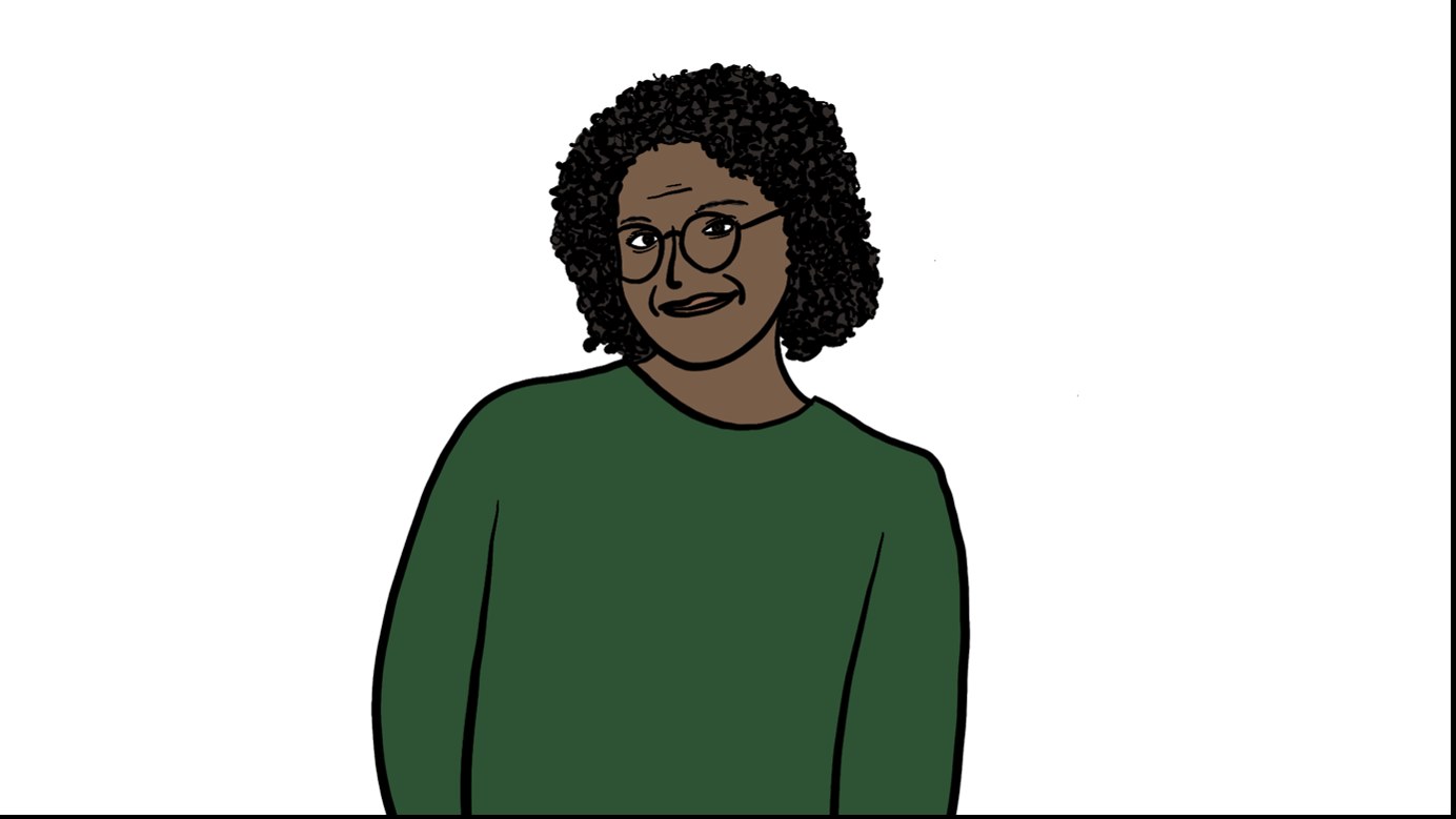 Illustration of a disabled jobseeker, one of six created for the North East Mayoral Strategic Authority.